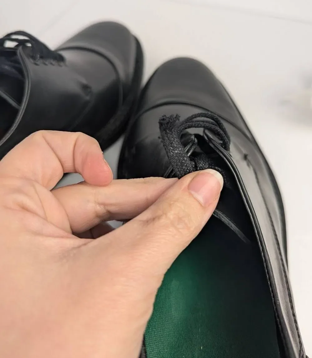Karl Lagerfeld Paris Black leather cap toe braided Oxford dress shoes mens 11